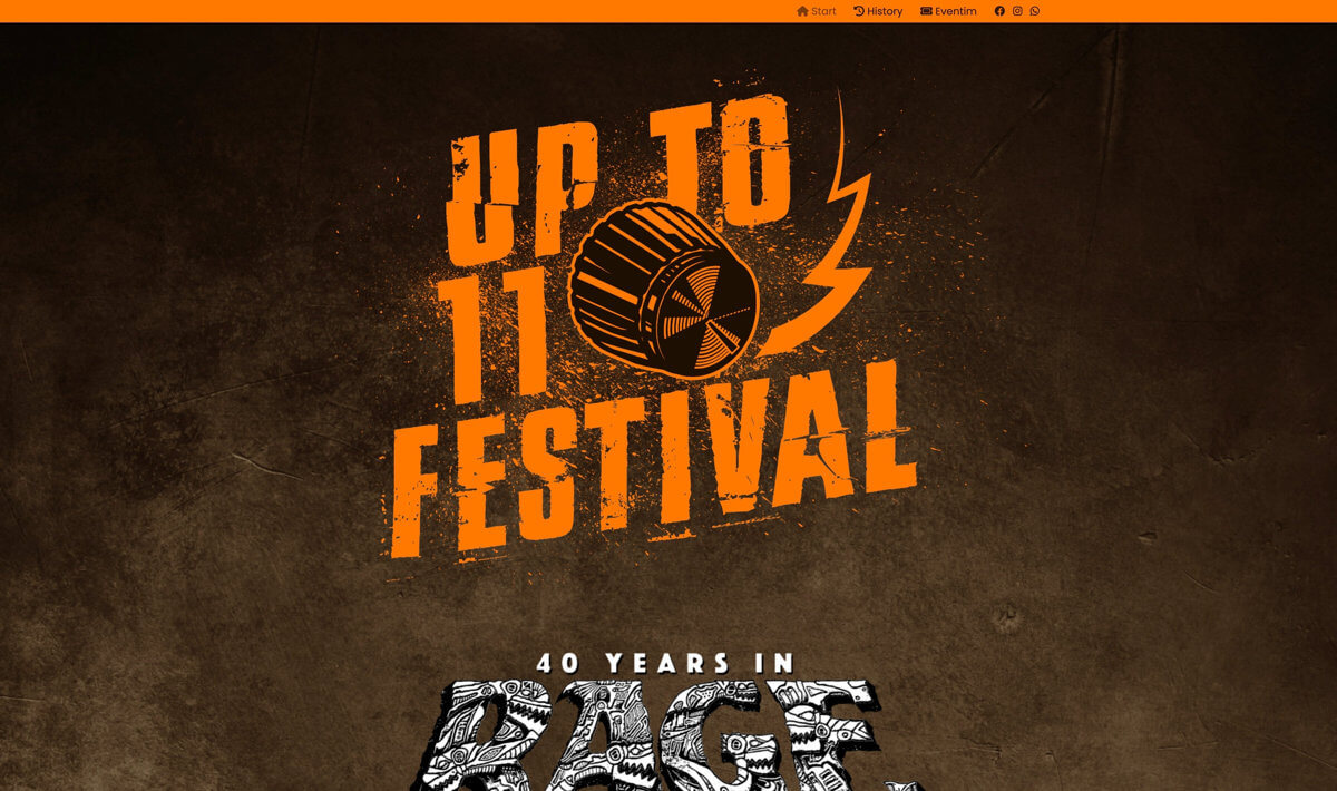 Up to 11 Festival Website Screenshot